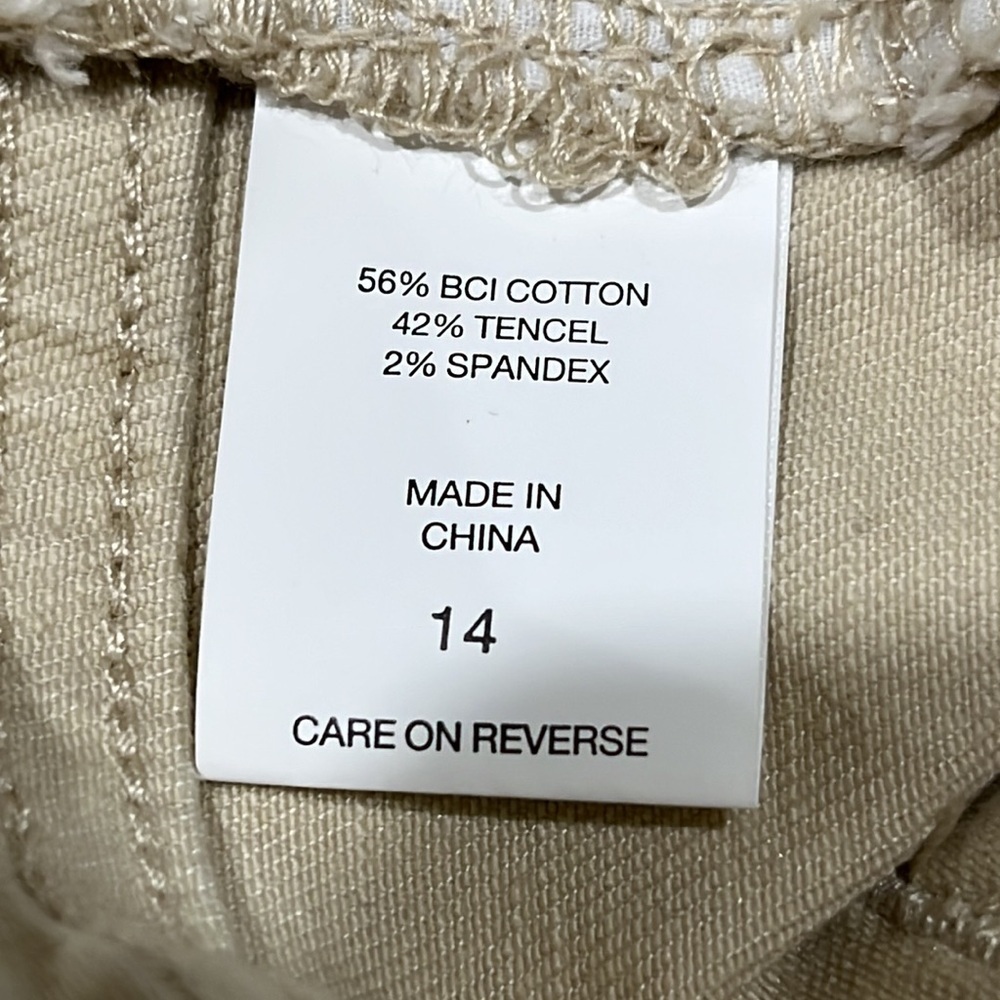 NY&C Beige KHAKI HIGH RISE WIDE LEGS WOMEN PANTS, SIZE 14. - Picture 7 of 8